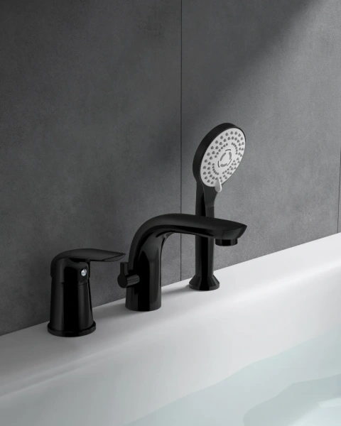 Смеситель на борт ванны Orange M60-333b, черный фото в интернет-магазине «Wasser-Haus.ru»