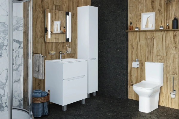 Шкаф-пенал AM.PM Tender R, напольный, белый глянец фото в интернет-магазине «Wasser-Haus.ru»