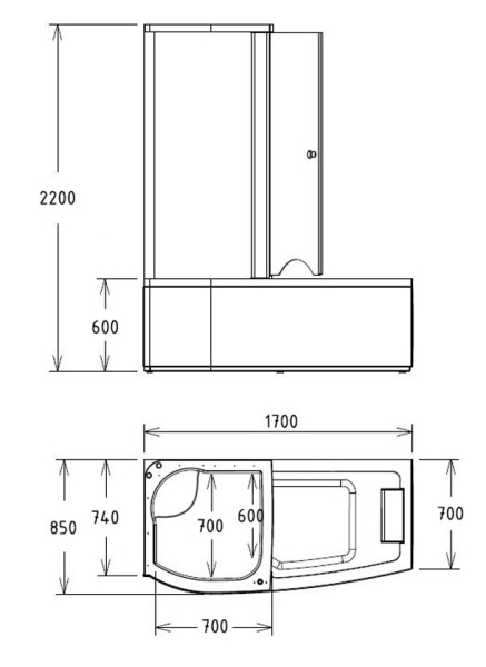 Акриловая ванна Gemy G8040 C L фото в интернет-магазине «Wasser-Haus.ru»