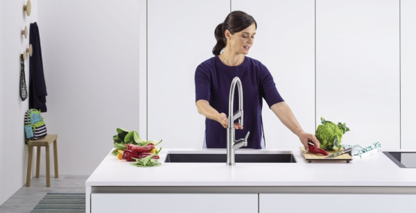 Смеситель Blanco Solenta-S Senso 523127 для кухонной мойки, рычаг слева фото в интернет-магазине «Wasser-Haus.ru»