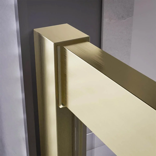 Душевой уголок Veconi Premium Trento PTC-20G 100x100, профиль брашированное золото, стекло прозрачное фото в интернет-магазине «Wasser-Haus.ru»