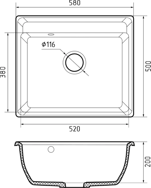 Мойка кухонная GranFest Vertex V-580 кашемир фото в интернет-магазине «Wasser-Haus.ru»
