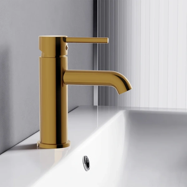 Смеситель для раковины Damixa Scandinavian Pure 360210600 золото фото в интернет-магазине «Wasser-Haus.ru»
