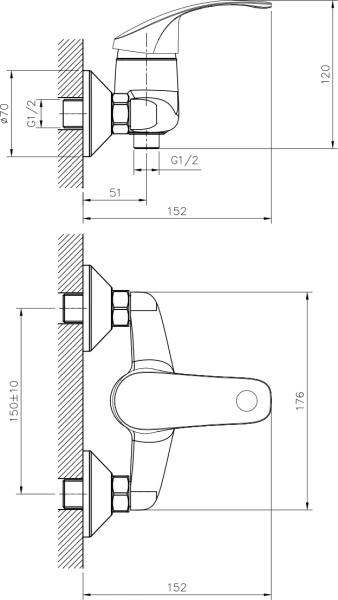 Смеситель для душа Decoroom SO71 SO71055 фото в интернет-магазине «Wasser-Haus.ru»