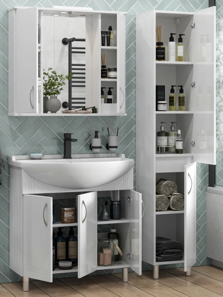 Мебель для ванной SanStar Вольга 80 раковина Амур фото в интернет-магазине «Wasser-Haus.ru»