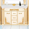 Мебель для ванной Misty Барокко 120 3 ящика бежевая, патина фото в интернет-магазине «Wasser-Haus.ru»