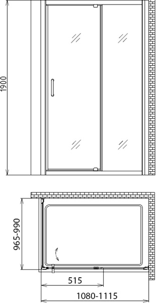 Душевой уголок Gemy Sunny Bay S28191C-A100 110х100 см фото в интернет-магазине «Wasser-Haus.ru»