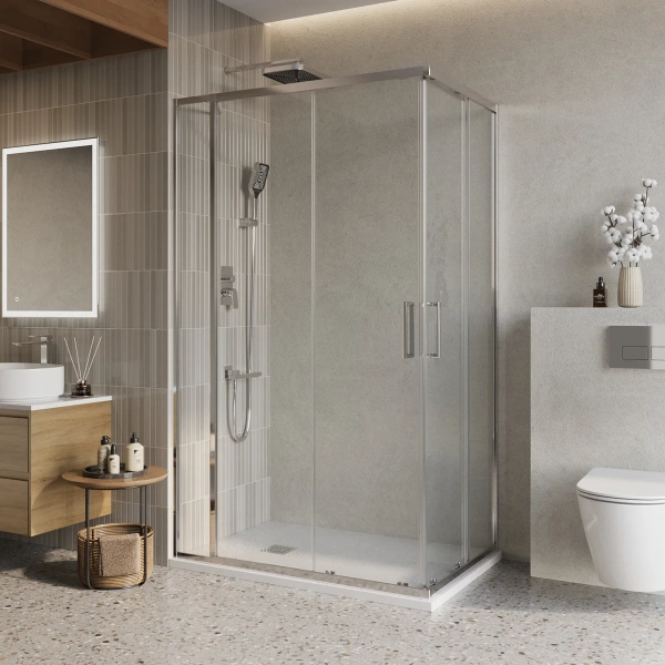 Душевой уголок BelBagno Luce AH-21-105/80-C-Cr стекло прозрачное фото в интернет-магазине «Wasser-Haus.ru»