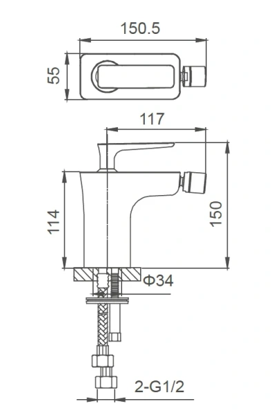 Смеситель для биде Wonzon & Woghand Shark WW-485001-CR хром фото в интернет-магазине «Wasser-Haus.ru»