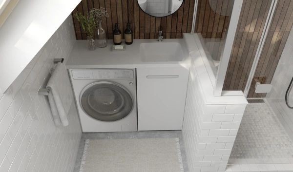 Мебель для ванной Raval Forte 110 R, под стиральную машину, с кронштейном фото в интернет-магазине «Wasser-Haus.ru»