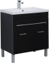 Мебель для ванной Aquanet Верона 75 черная, 1 ящик, 2 двери фото в интернет-магазине «Wasser-Haus.ru»