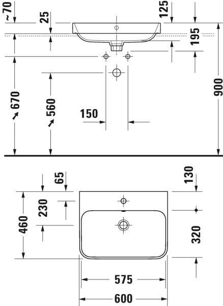 Раковина Duravit Happy D.2 Plus 2360601300 60 см фото в интернет-магазине «Wasser-Haus.ru»