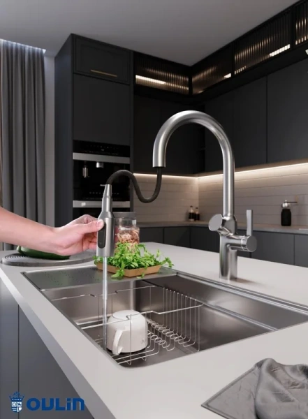 Смеситель для кухни Oulin OL-8018 Satin фото в интернет-магазине «Wasser-Haus.ru»