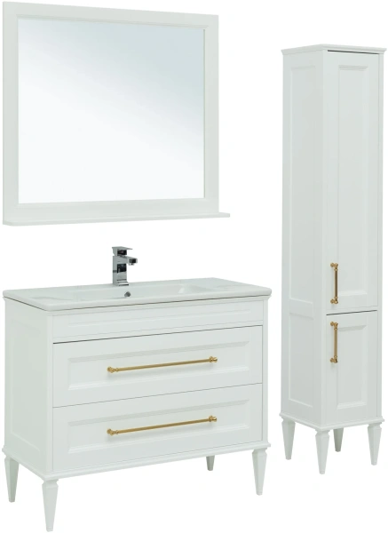 Мебель для ванной Aquanet Бостон М 100 ручки золото фото в интернет-магазине «Wasser-Haus.ru»