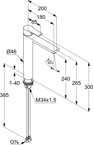 Смеситель для раковины Kludi Zenta SL 482563965 черный матовый фото в интернет-магазине «Wasser-Haus.ru»
