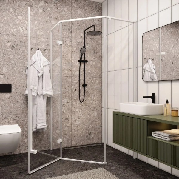 Душевой уголок Ceruttispa C2AW 100x100, профиль белый фото в интернет-магазине «Wasser-Haus.ru»