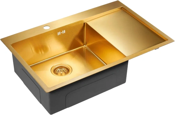 Мойка кухонная Paulmark Atlan PM217851-BGL брашированное золото L фото в интернет-магазине «Wasser-Haus.ru»