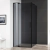 Душевой уголок Cezares Slider AH 1 90-80/90 Grigio Nero профиль черный, стекло серое фото в интернет-магазине «Wasser-Haus.ru»