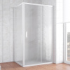 Душевой уголок Vegas Glass ZP+ZPV 100*70 01 02 профиль белый, стекло шиншилла фото в интернет-магазине «Wasser-Haus.ru»