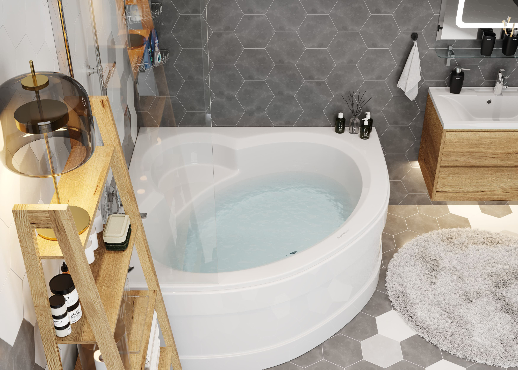 Акриловая ванна Vagnerplast Catalina mini 125x125 белая фото в интернет-магазине «Wasser-Haus.ru»