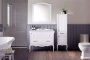 Мебель для ванной ASB-Woodline Модерн 105 белая, патина серебро фото в интернет-магазине «Wasser-Haus.ru»