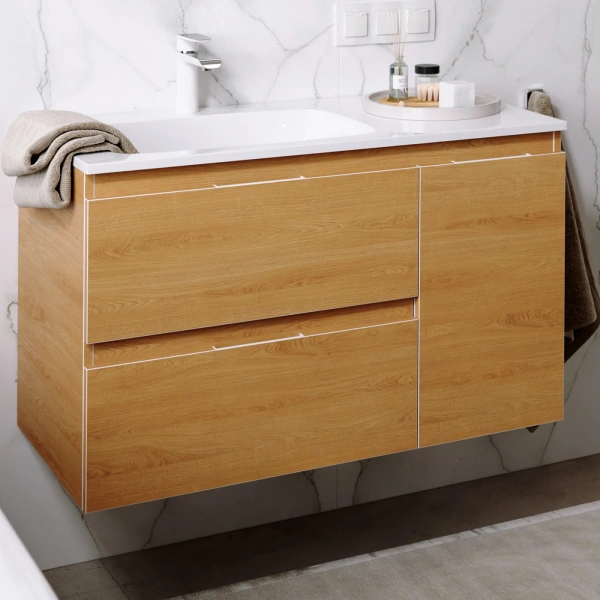 Мебель для ванной Aqwella 5 stars Accent 90 L, дуб золотой фото в интернет-магазине «Wasser-Haus.ru»