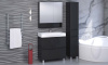 Шкаф-пенал АВН Фиджи 35 L, напольный, черный, с бельевой корзиной фото в интернет-магазине «Wasser-Haus.ru»