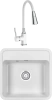Комплект Мойка кухонная Granula Standart ST-5001 белый + Смеситель Frap H44-8 F4044-8 с гибким изливом, белый фото в интернет-магазине «Wasser-Haus.ru»