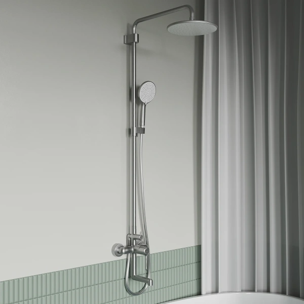 Душевая стойка IDDIS AIGBC3Fi06, хром матовый фото в интернет-магазине «Wasser-Haus.ru»