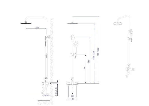Душевая система с изливом RUSH Melos (SUS1101-40) фото в интернет-магазине «Wasser-Haus.ru»