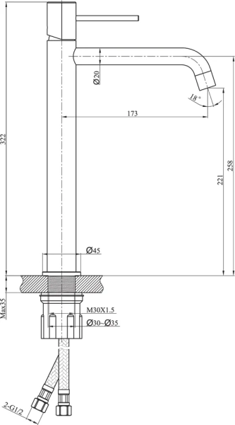 Смеситель для раковины Raiber Graceful RPB-002 черный фото в интернет-магазине «Wasser-Haus.ru»