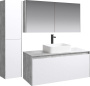 Мебель для ванной Aqwella 5 stars Mobi 120 бетон светлый, белая фото в интернет-магазине «Wasser-Haus.ru»