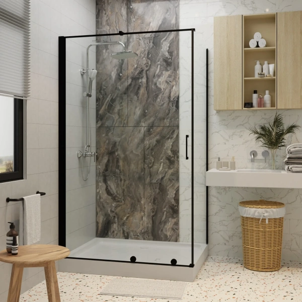 Душевой уголок Ceruttispa Premiata B 120-8 100x100, профиль черный фото в интернет-магазине «Wasser-Haus.ru»