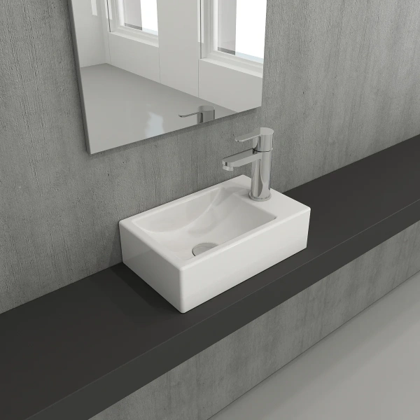 Рукомойник BOCCHI Mini 1419-001-0326 R, глянцевый белый фото в интернет-магазине «Wasser-Haus.ru»