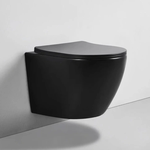 Комплект Унитаз подвесной BOND Oval F01-108 безободковый, с микролифтом, черный + Инсталляция TECE Now 9400414 4 в 1 с кнопкой смыва фото в интернет-магазине «Wasser-Haus.ru»