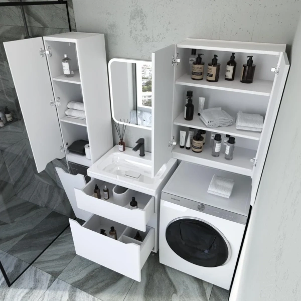 Шкаф Style Line Марелла 60 антискрейтч белый матовый фото в интернет-магазине «Wasser-Haus.ru»