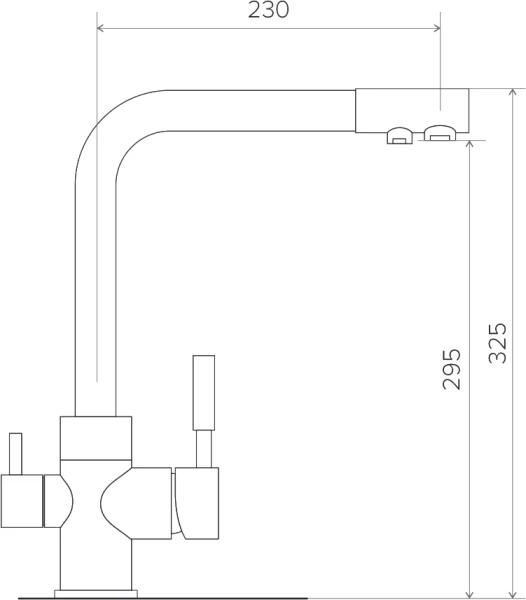 Смеситель для кухни Polygran Высокий Дуо 627499 серый фото в интернет-магазине «Wasser-Haus.ru»