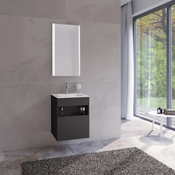 Тумба с раковиной Keuco Stageline 32842 50 см, вулканит фото в интернет-магазине «Wasser-Haus.ru»