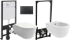 Комплект Унитаз подвесной BOCCHI V-Tondo 1416-001-0129 белая глянцевая + Крышка-сиденье BOCCHI A0336-001 с микролифтом, глянцевая белая + Система инсталляции для унитазов EWRIKA ProLT 0026-2020 + Кнопка смыва EWRIKA 0044 черная матовая + Биде подвесное BO фото в интернет-магазине «Wasser-Haus.ru»