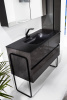 Мебель для ванной Armadi Art Vallessi 100 антрацит глянец, с черной раковиной фото в интернет-магазине «Wasser-Haus.ru»