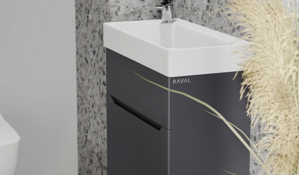Мебель для ванной Raval Brik 65, подвесная, антрацит фото в интернет-магазине «Wasser-Haus.ru»