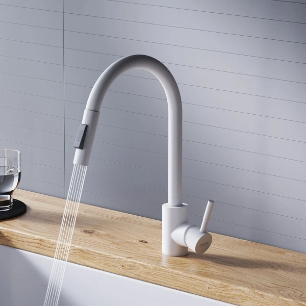 Смеситель для кухни Dorff Logic D3007533 белый фото в интернет-магазине «Wasser-Haus.ru»