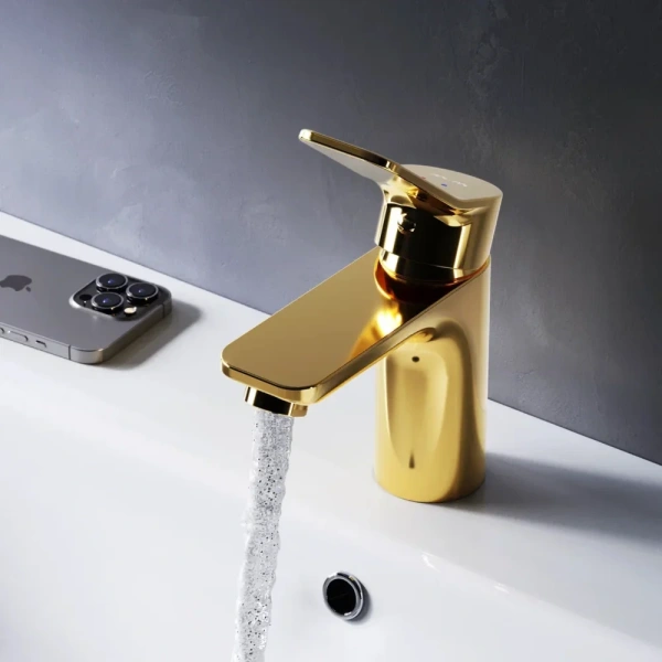 Смеситель для раковины AM.PM X-Joy F85A02199 золото фото в интернет-магазине «Wasser-Haus.ru»