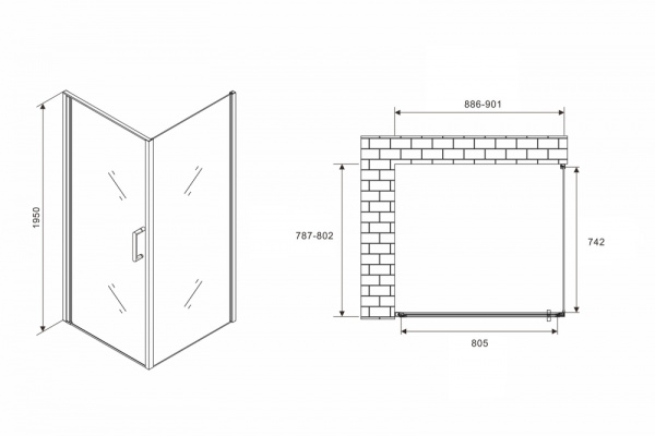 Душевой уголок ABBER Sonnenstrand AG04090M-S80M фото в интернет-магазине «Wasser-Haus.ru»