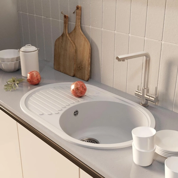 Мойка кухонная Mixline ML-GM16 белая фото в интернет-магазине «Wasser-Haus.ru»