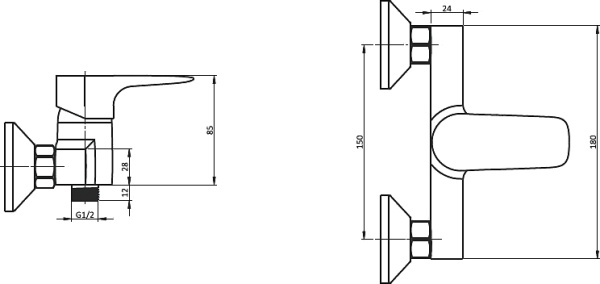 Смеситель Damixa RedBlu Origin Evo 2 782000000 для душа фото в интернет-магазине «Wasser-Haus.ru»
