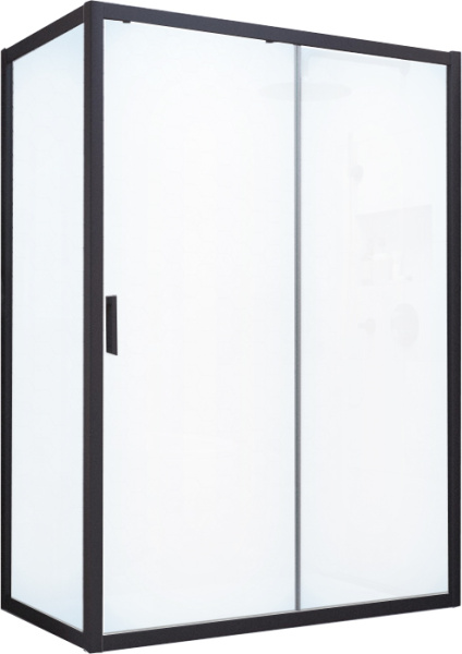 Душевой уголок Vegas Glass ZP+ZPV NOVO 120*80 02М 10 профиль черный матовый, стекло сатин фото в интернет-магазине «Wasser-Haus.ru»