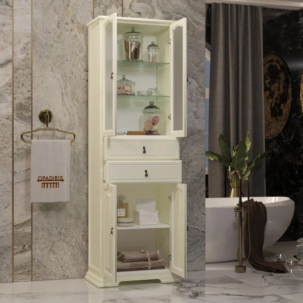 Шкаф-пенал Opadiris Риспекто 60, слоновая кость фото в интернет-магазине «Wasser-Haus.ru»