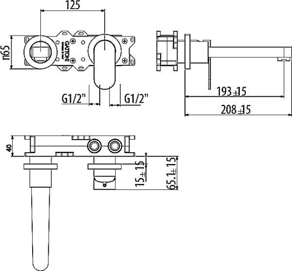 Смеситель для раковины Gattoni H2OMIX 7000 7003570NO С ВНУТРЕННЕЙ ЧАСТЬЮ, черный матовый фото в интернет-магазине «Wasser-Haus.ru»