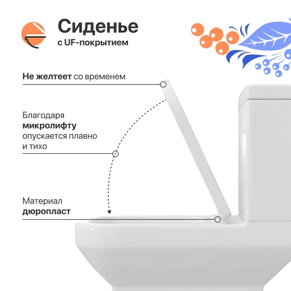 Унитаз-компакт DIWO Коломна 0421 с микролифтом фото в интернет-магазине «Wasser-Haus.ru»